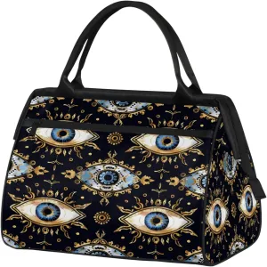Abstract Devil Eye Cool Large Travel Duffel Bag Gym Tote Bag for Women Men Waterproof Weekend Overnight Bag Carry On Tote Luggage with Pocket Personal Item Bags Sports Bag fit Travel Sports Gym Yoga