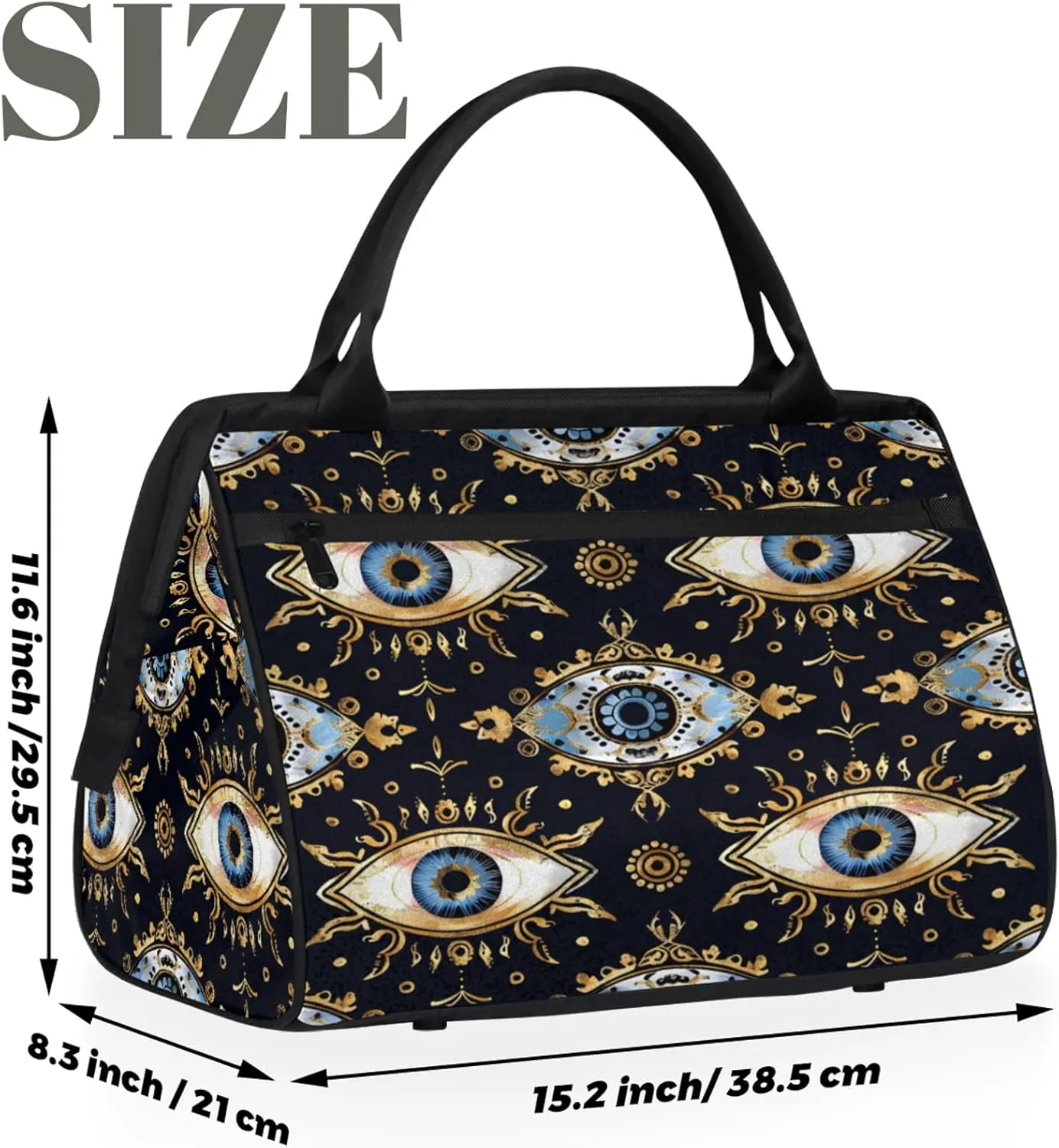 Abstract Devil Eye Cool Large Travel Duffel Bag Gym Tote Bag for Women Men Waterproof Weekend Overnight Bag Carry On Tote Luggage with Pocket Personal Item Bags Sports Bag fit Travel Sports Gym Yoga