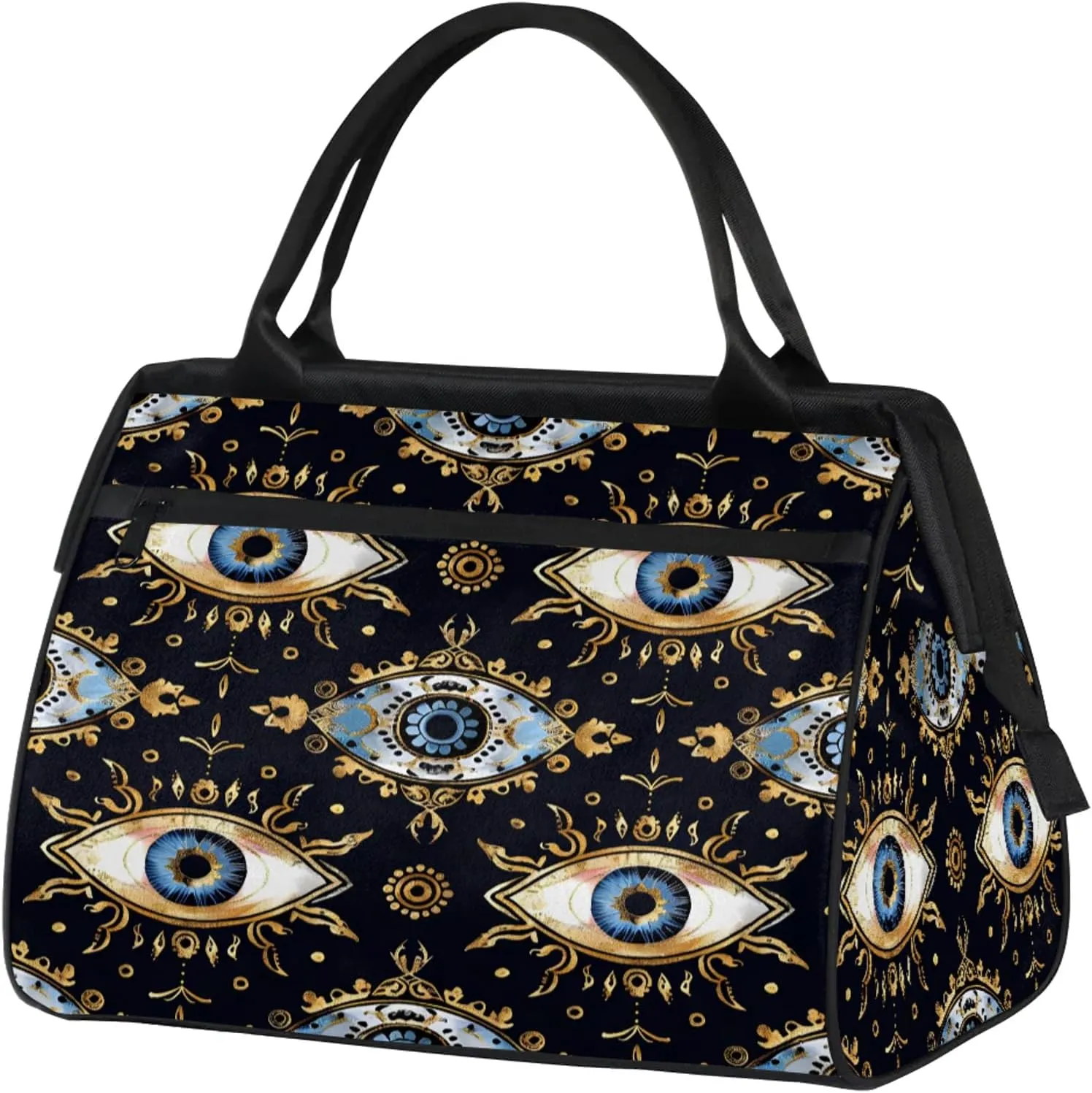 Abstract Devil Eye Cool Large Travel Duffel Bag Gym Tote Bag for Women Men Waterproof Weekend Overnight Bag Carry On Tote Luggage with Pocket Personal Item Bags Sports Bag fit Travel Sports Gym Yoga