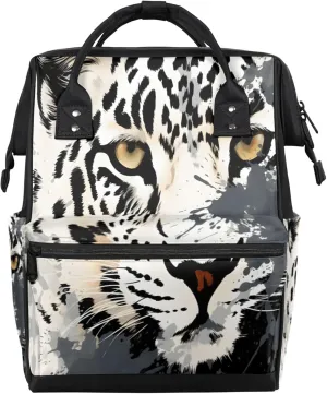 Abstract Watercolor Tiger Diaper Bag Mommy Bags With Adjustable Shoulder Strap Waterproof Multifunction Shoulder Bag Travel Large Capacity Backpack for Moms And Dads