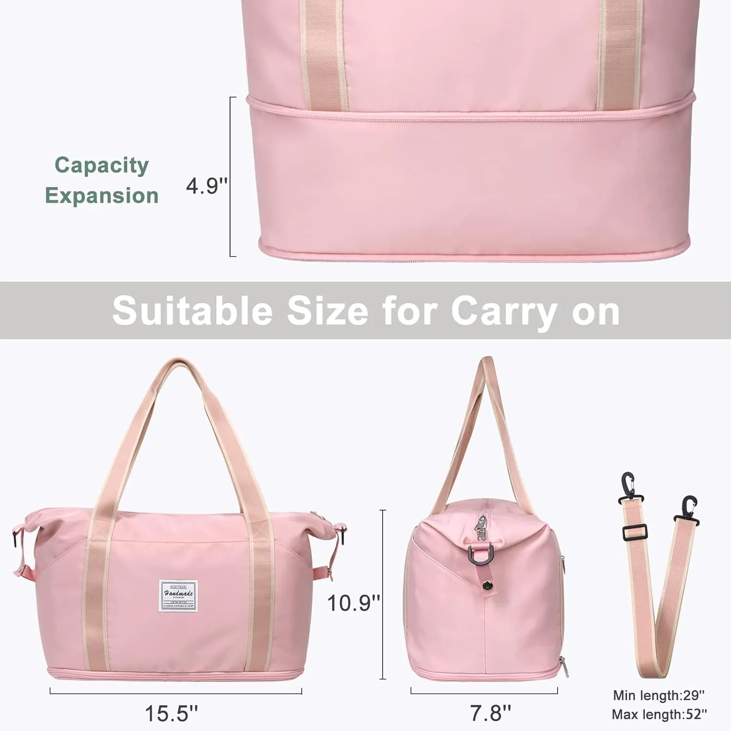 ACdream Large Travel Tote Bag, Duffle Weekender Overnight Carry On Luggage,
