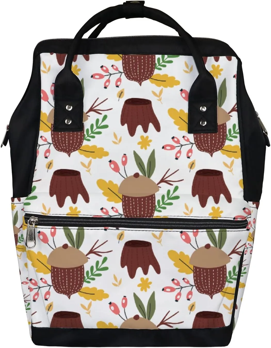 Acorns Leaves Diaper Bag Backpack Waterproof Backpack Baby Nappy Changing Bag for Travel Large Capacity Durable and Stylish for Woman
