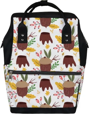 Acorns Leaves Diaper Bag Backpack Waterproof Backpack Baby Nappy Changing Bag for Travel Large Capacity Durable and Stylish for Woman