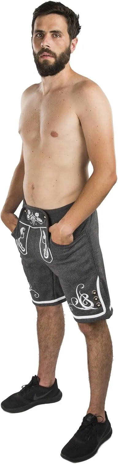 Adam Lederhosen Sweatpants Short - Oktoberfest Fleece Jogger Sweat Pants Adam