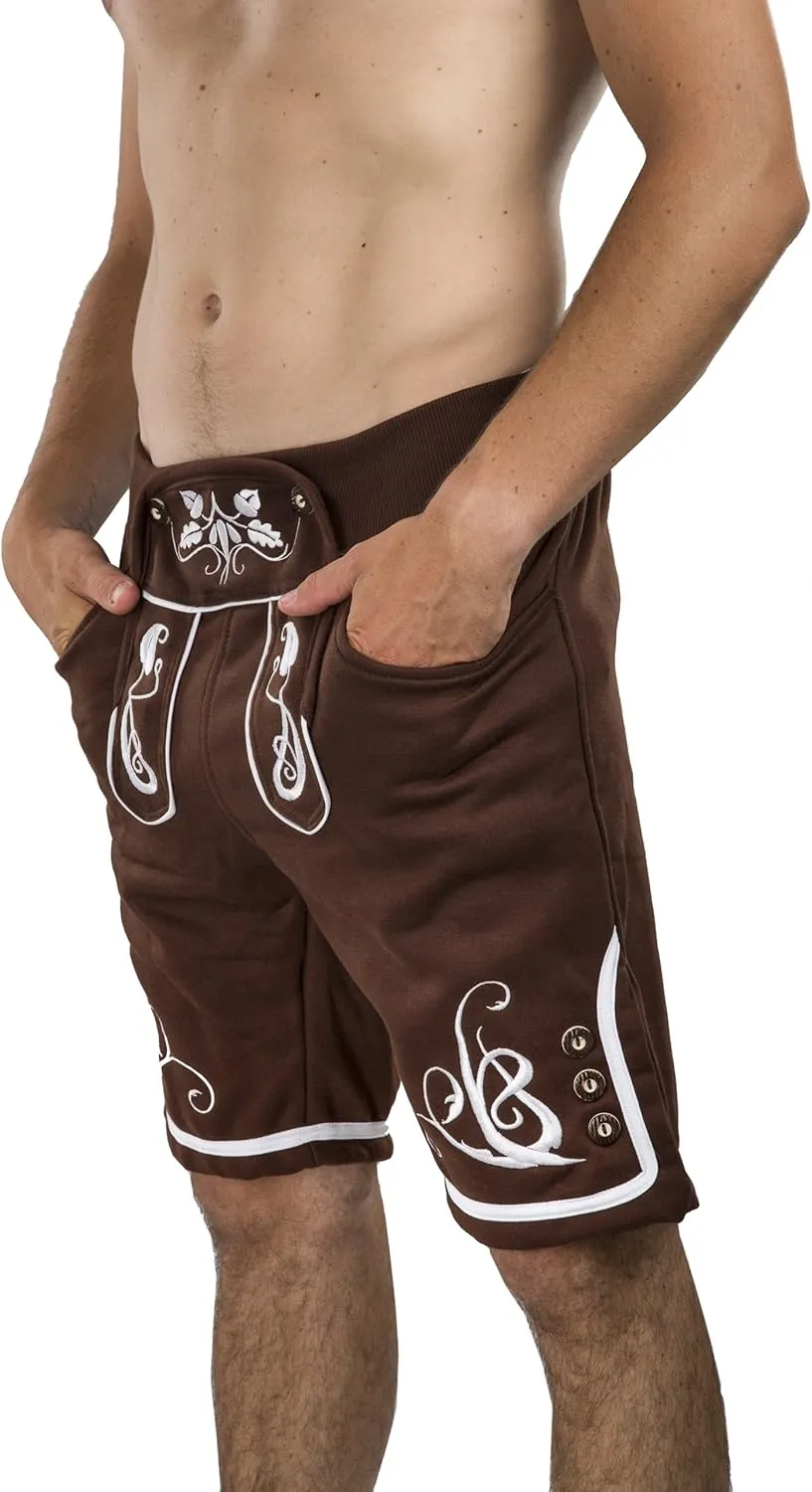 Adam Lederhosen Sweatpants Short - Oktoberfest Fleece Jogger Sweat Pants Adam