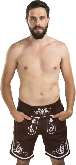 Adam Lederhosen Sweatpants Short - Oktoberfest Fleece Jogger Sweat Pants Adam