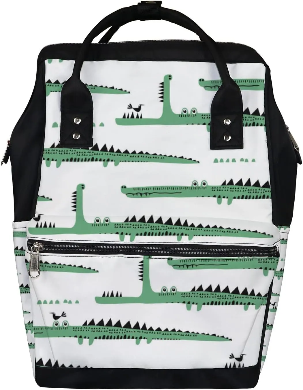 Adorable Funny Crocodiles Diaper Bag Backpack Waterproof Backpack Baby Nappy Changing Bag for Travel Large Capacity Durable and Stylish for Woman