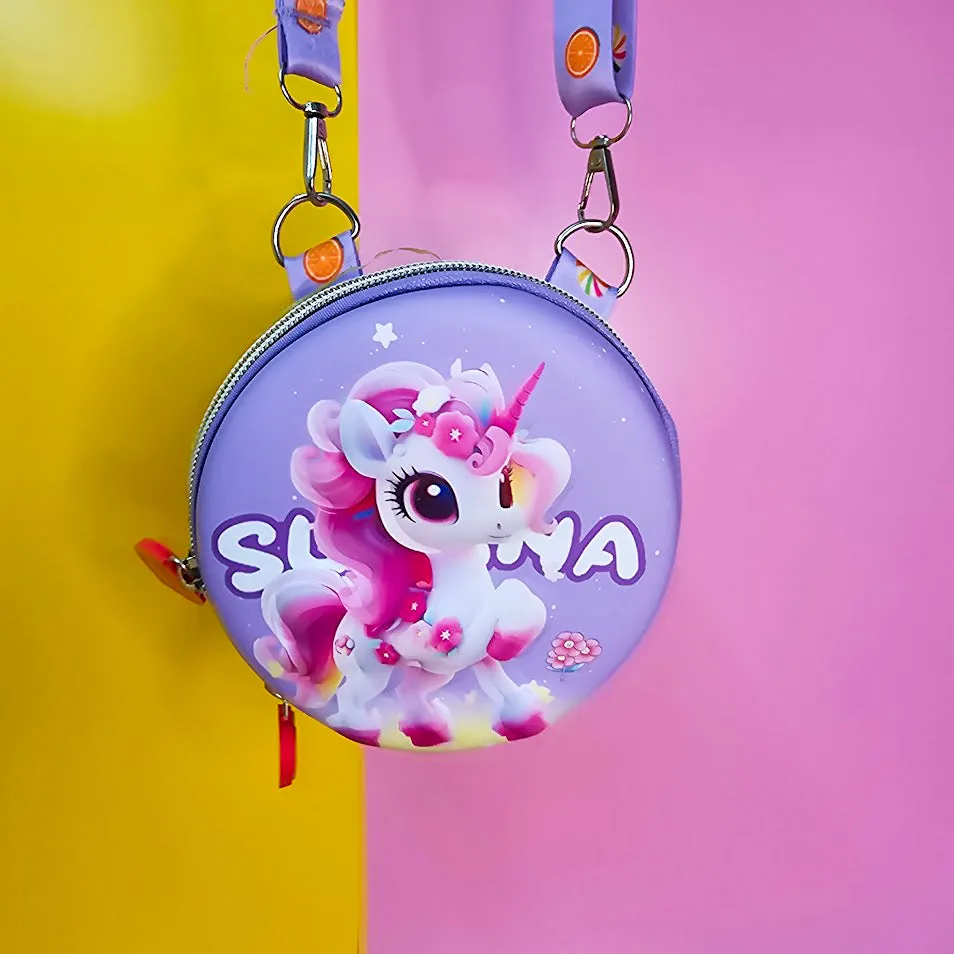 Adorable Kids' Sling Bags with Single Chain - Unicorn & Dinosaur Designs