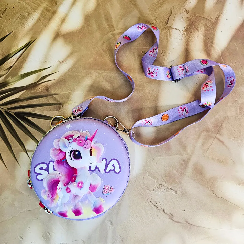 Adorable Kids' Sling Bags with Single Chain - Unicorn & Dinosaur Designs