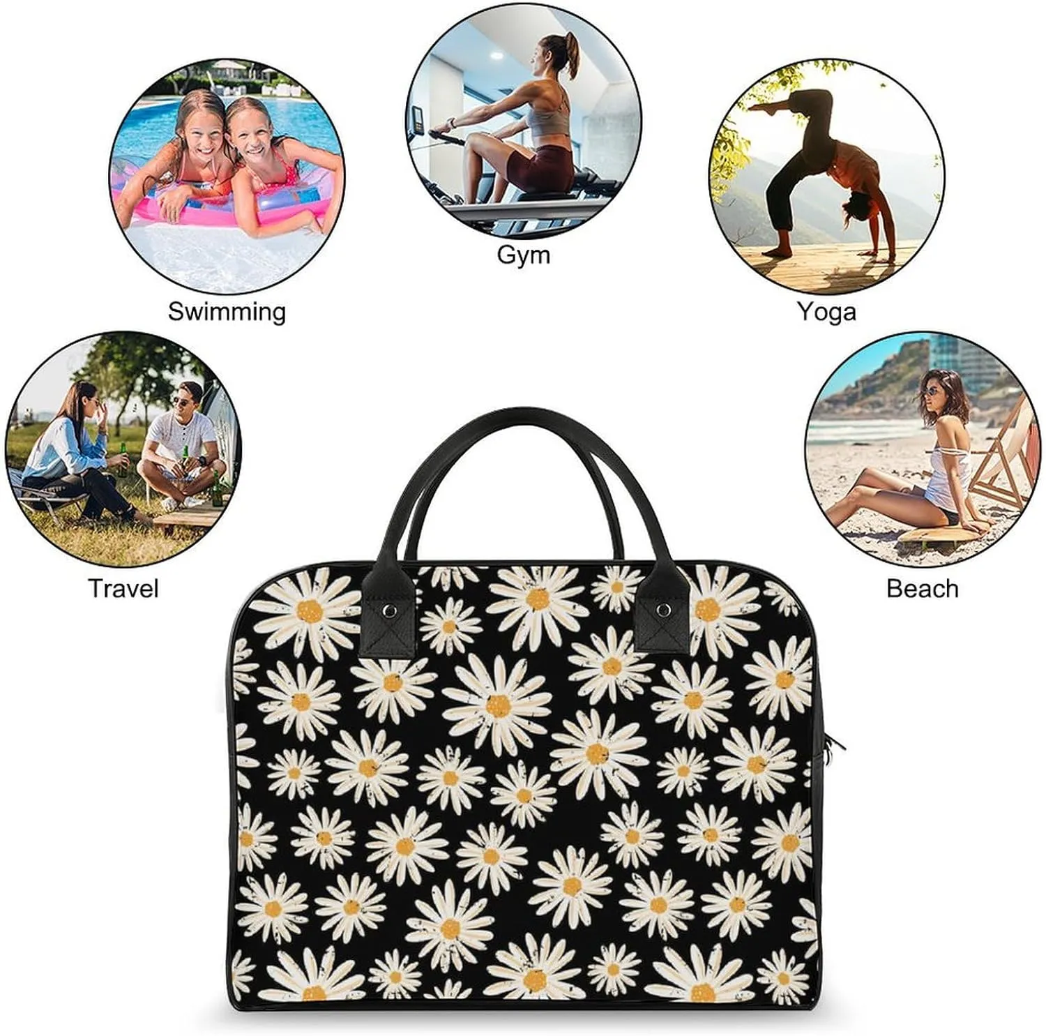 Adult Shoulder Nylon Colorful Butterfly Office Handbag for Travel 13" X 19" X 8"