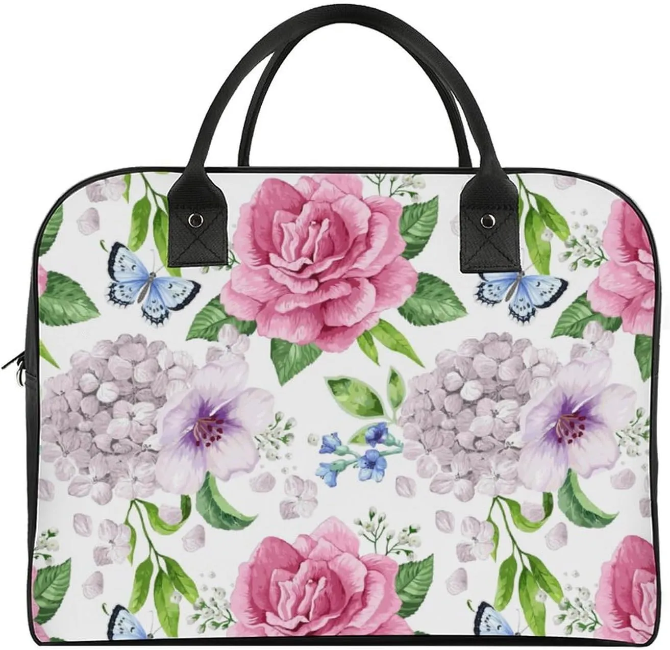 Adults Shoulder Nylon Colorful Butterfly Aesthetic Handbag for Travel 13" X 19" X 8"