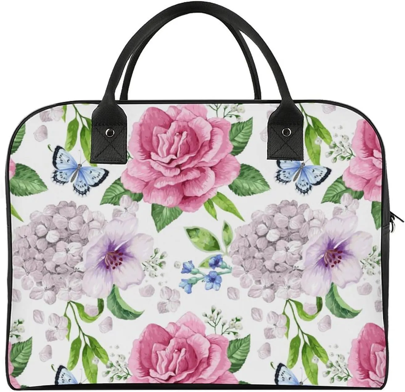 Adults Shoulder Nylon Colorful Butterfly Aesthetic Handbag for Travel 13" X 19" X 8"