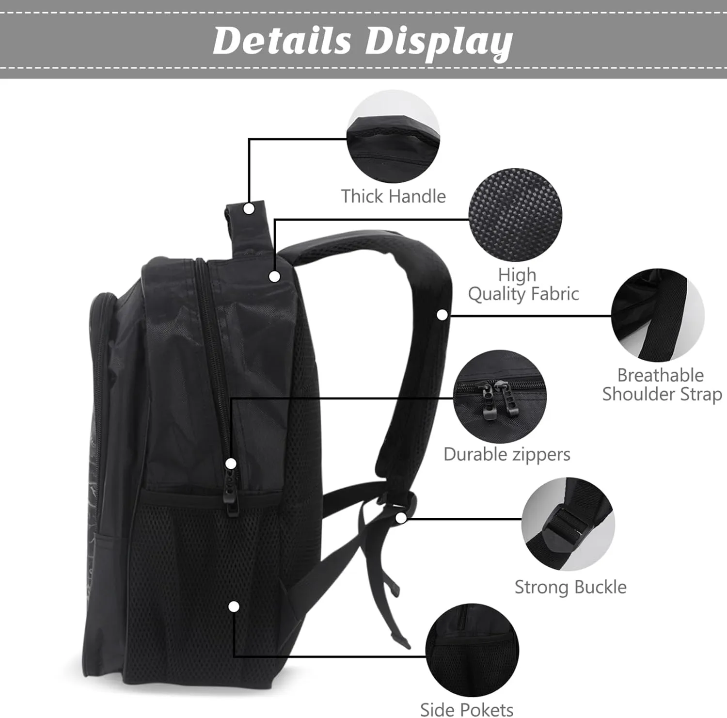 African American Backpack Afro Black Girl Schoolbag with Lunch Box Bag Pencil Bag 3pcs Bookbag Sets for Kids