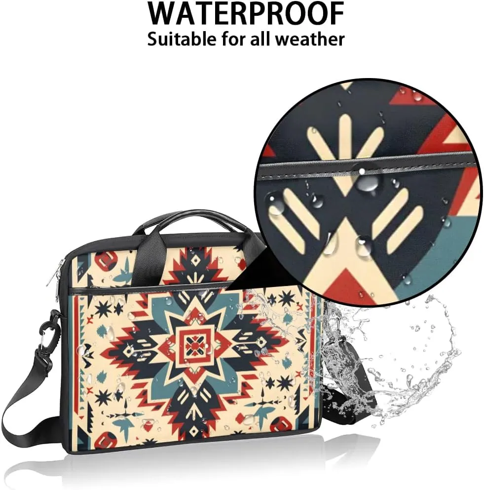 African Aztec Print 15 Inch Laptop Bag Women Men Laptop Carrying Case