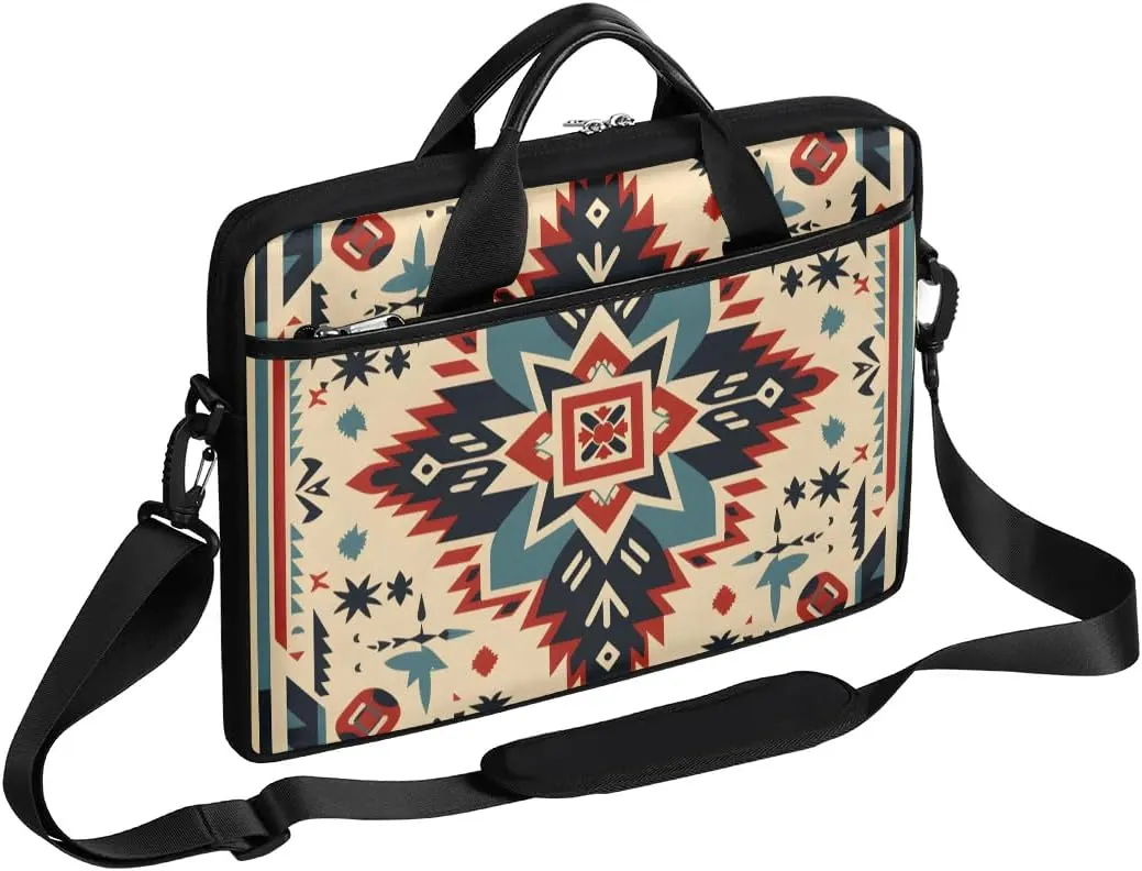 African Aztec Print 15 Inch Laptop Bag Women Men Laptop Carrying Case