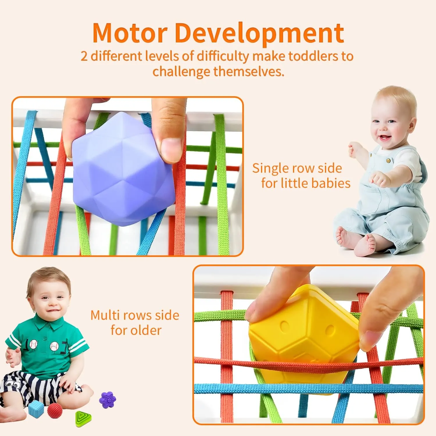 AiTuiTui Baby Bath Toys for 1 Year Old Boy Girl Gifts, Shape Sorter Baby Toys 6 12 18 Months Early Learning Sensory Bin with 3 Soft Textured Balls, Toddlers Toy for Age 1 2 3 Autistic Children