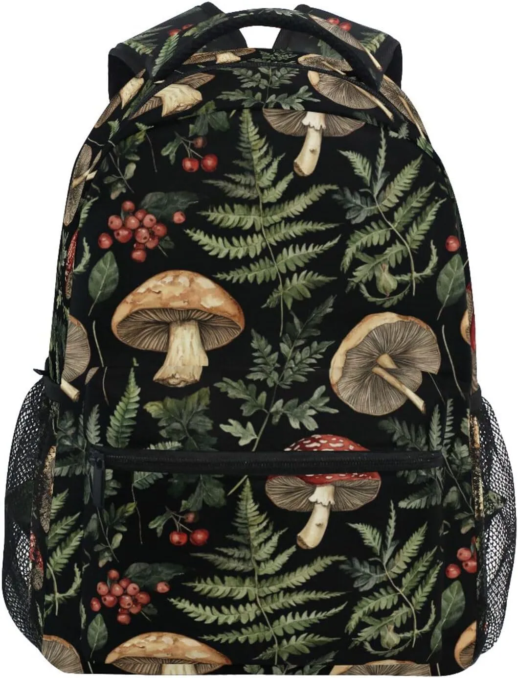 ALAZA Mushroom Fern Leaves Kids School Backpack for Boys Girls Teens Bookbag Travel Daypack Bag 16 inch
