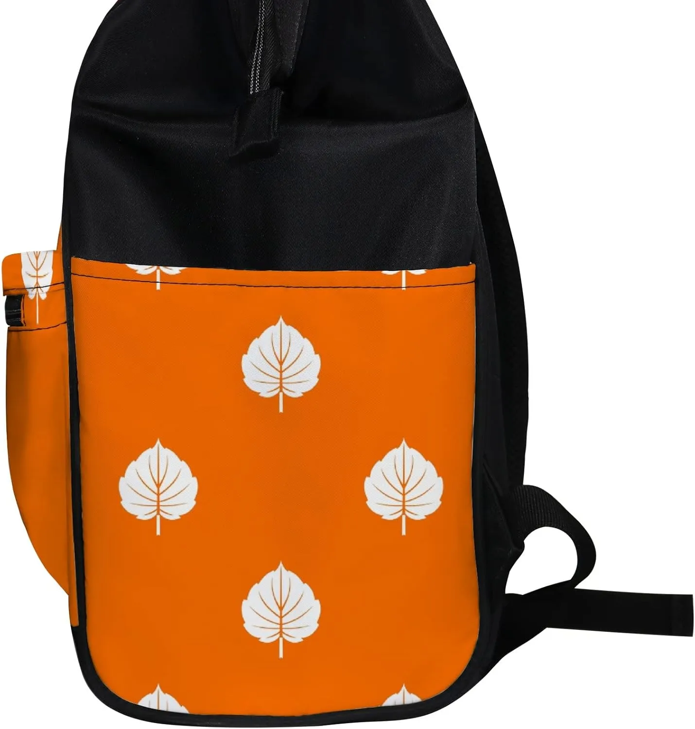 Alder Leaf Pattern Orange Diaper Bag Backpack Waterproof Backpack Baby Nappy Changing Bag for Travel Large Capacity Durable and Stylish for Woman