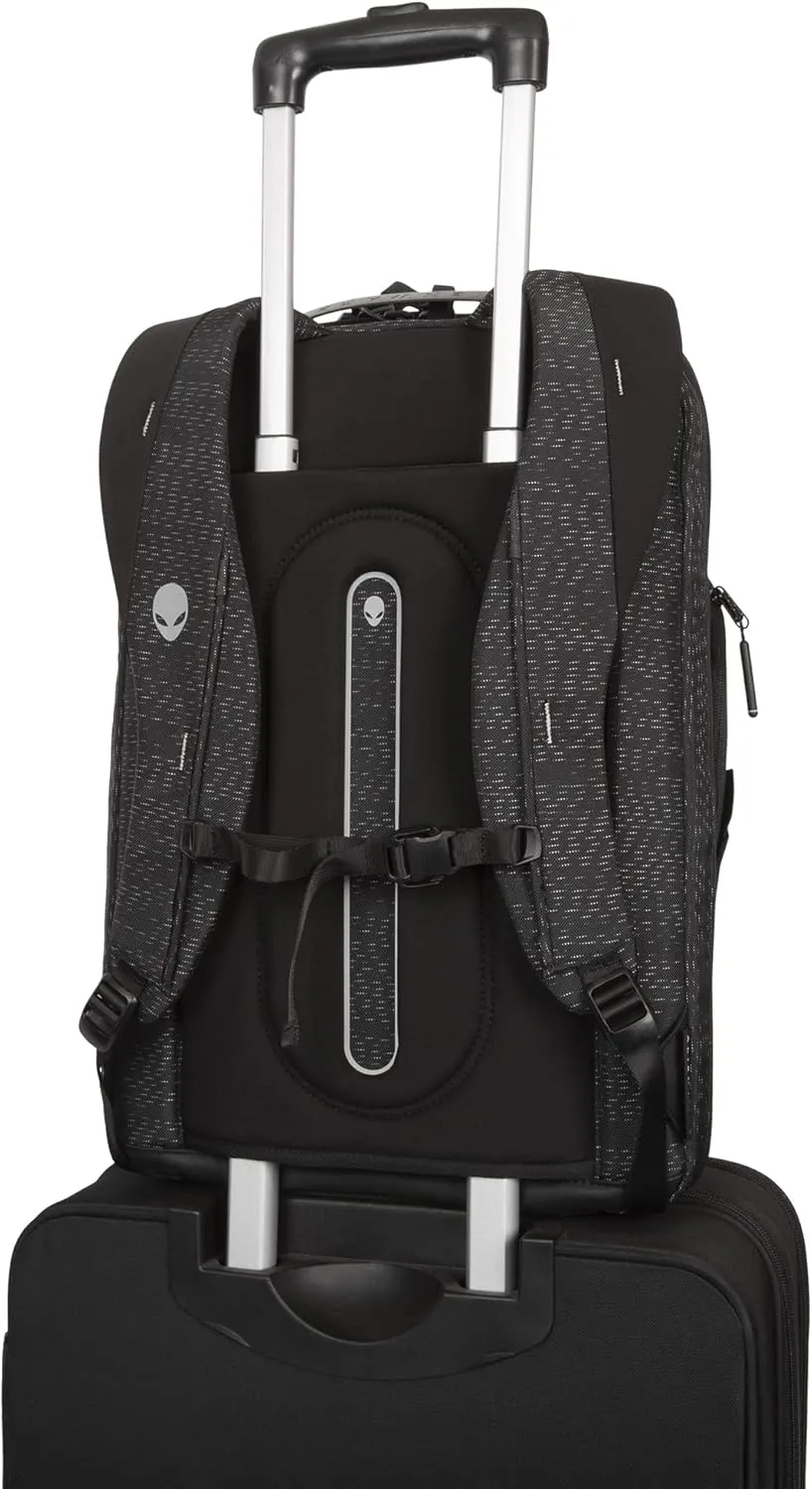 Alienware 17-inch Laptop Horizon Travel Backpack, Weather Resistant, Shockproof, Anti-Scratch Interior Design, TSA-Friendly for Travel, Work, Leisure for Men and Women - Galaxy Weave Black