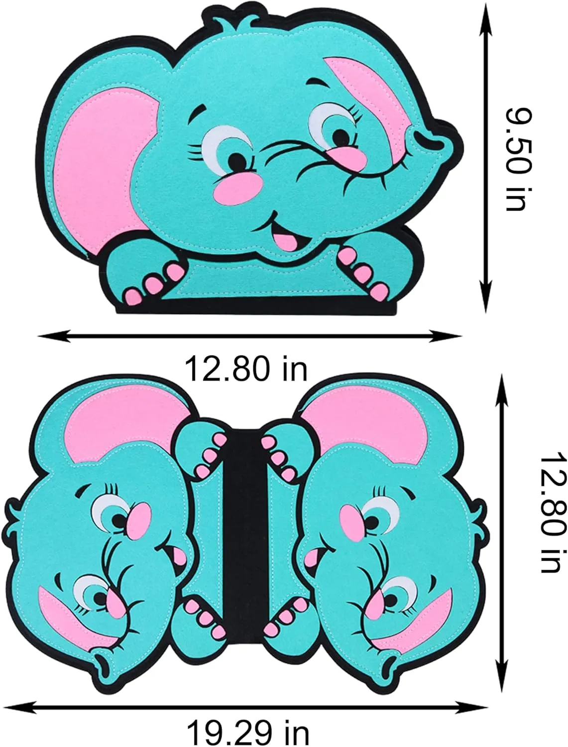 ALLABC Busy Board Montessori Toys for Toddlers, Elephant Sensory Activity Board Toy, Travel Educational Learning Quiet Book, Preschool Developing Motor Skills Toys for Boys Girls (Elephant)