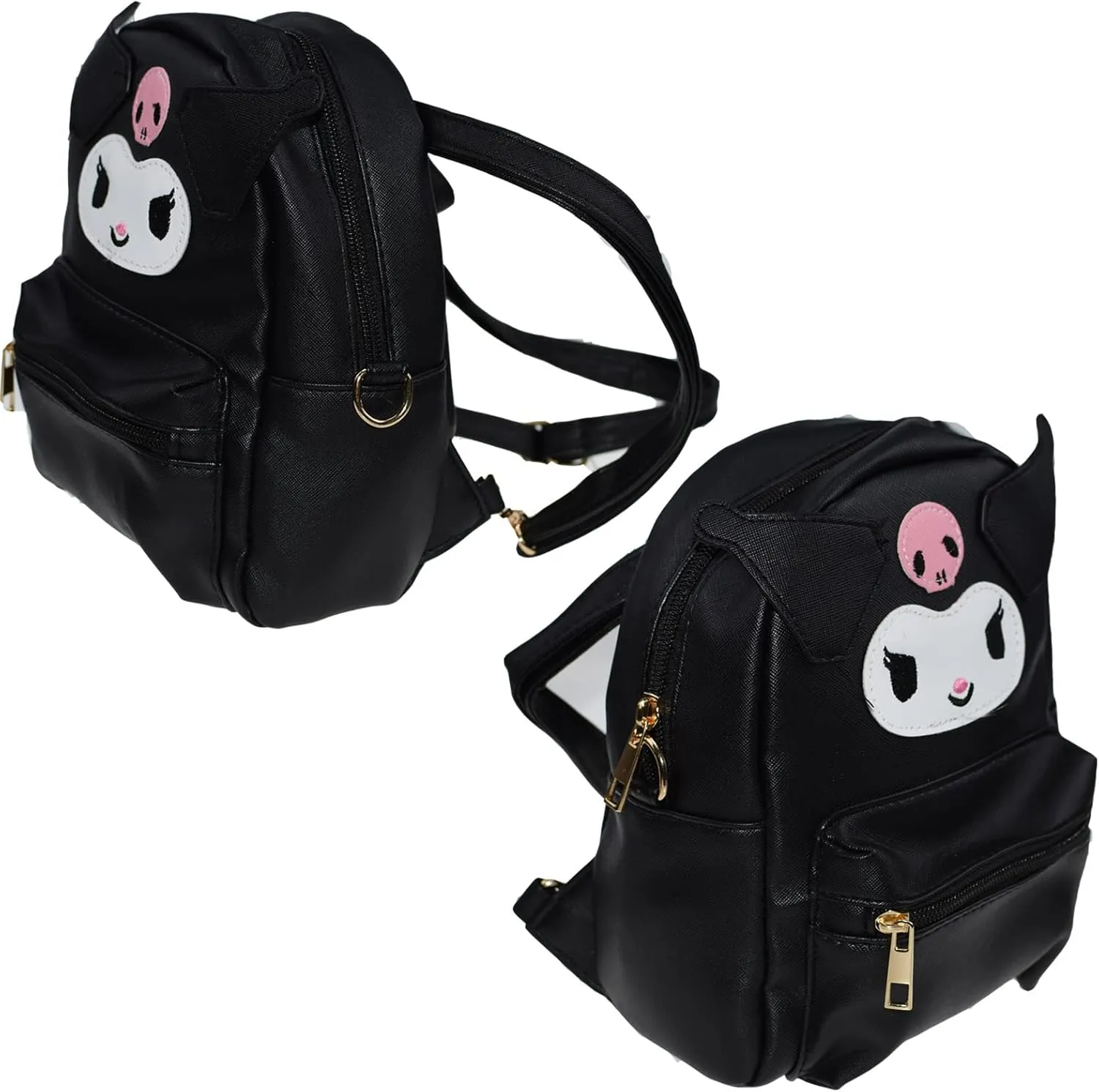 ALORVE Anime Cute Cartoon Bag Cosplay Shoulder Bag Backpack Handbag PU Schoolbags for Kids Girls Fans(BLACK)