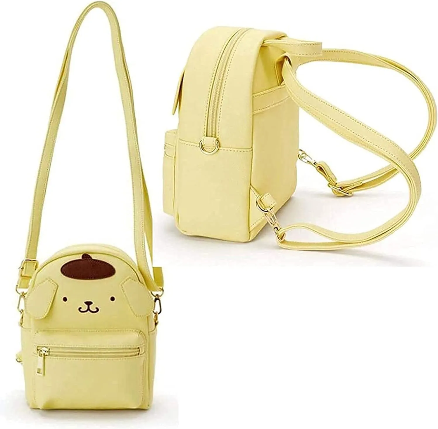 ALORVE Anime Cute Cartoon Bag Cosplay Shoulder Bag Backpack Handbag PU Schoolbags for Kids Girls Fans(Yellow)