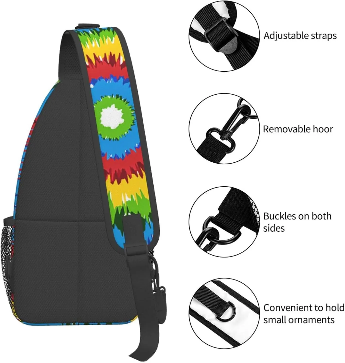 America Independence Day 1776 Crossbody Bag Adjustable Sling Bag Casual Chest Bags Travel Shoulder Backpack