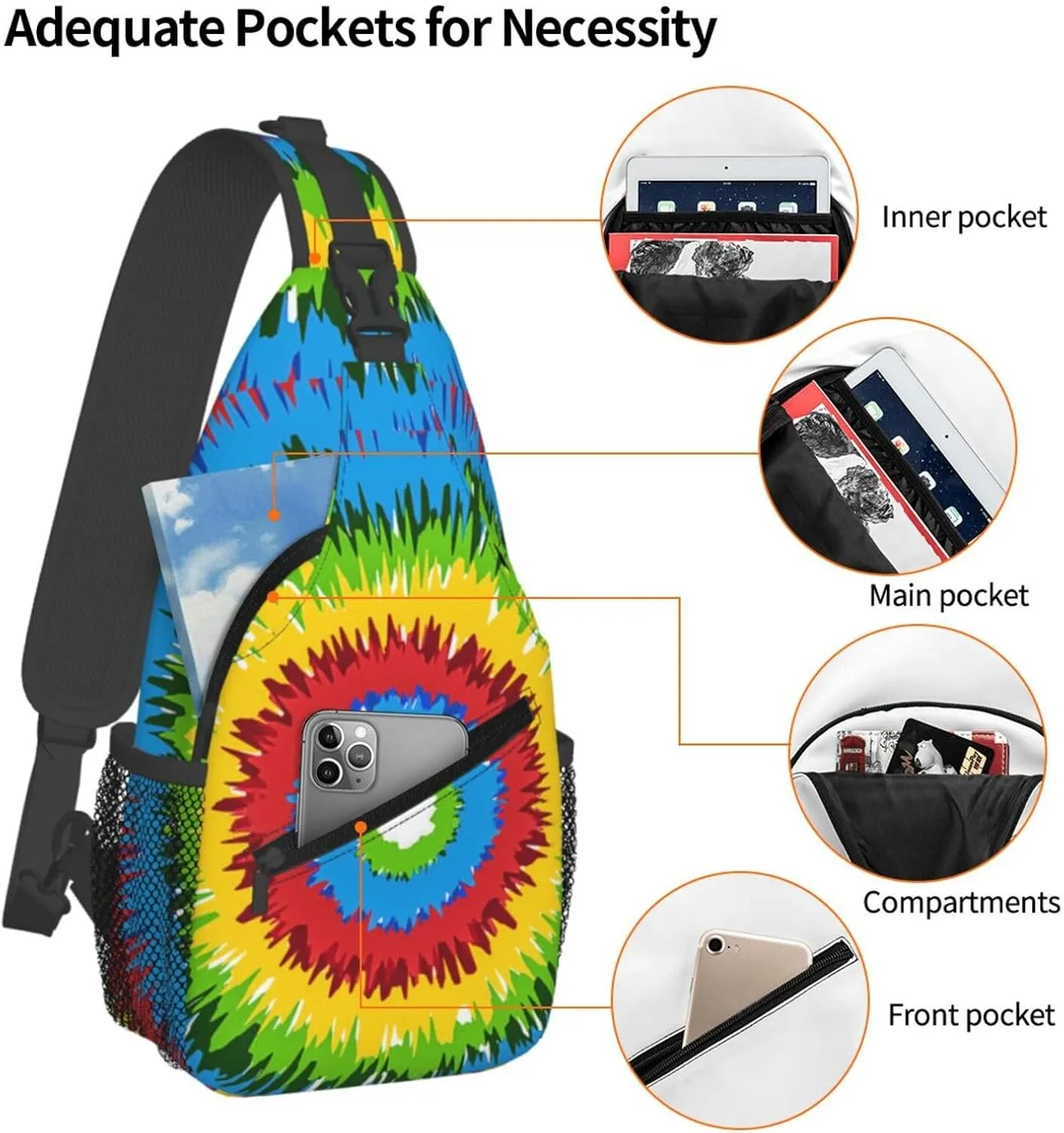 America Independence Day 1776 Crossbody Bag Adjustable Sling Bag Casual Chest Bags Travel Shoulder Backpack