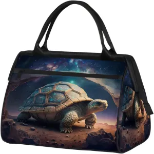Ancient Space Tortoise Travel Duffle Bag, Waterproof Duffel Bag Weekender Overnight Carry On Bag Lightweight Sport Gym Bag for Men Women