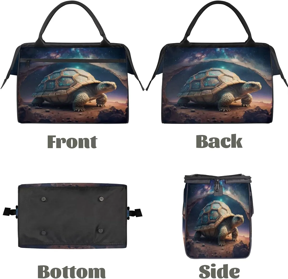 Ancient Space Tortoise Travel Duffle Bag, Waterproof Duffel Bag Weekender Overnight Carry On Bag Lightweight Sport Gym Bag for Men Women