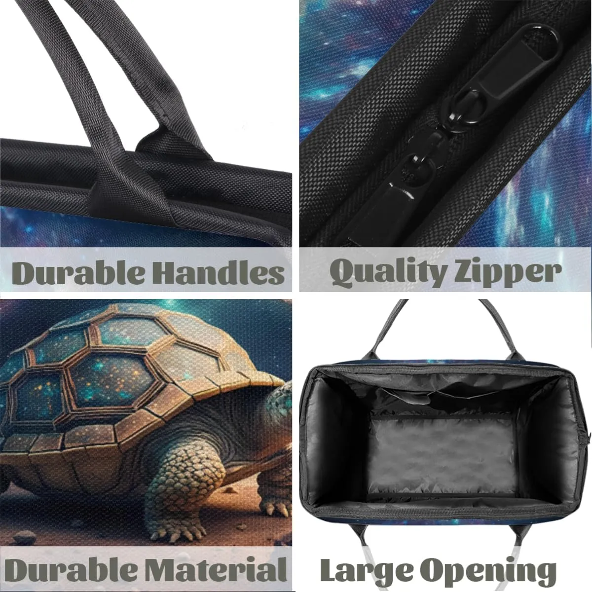 Ancient Space Tortoise Travel Duffle Bag, Waterproof Duffel Bag Weekender Overnight Carry On Bag Lightweight Sport Gym Bag for Men Women