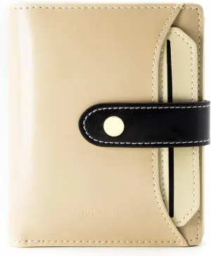 ANDOILT Wallets for Women Genuine Leather Small Bifold Wallet RFID Blocking Card Case Purse with ID Window Coin Pocket