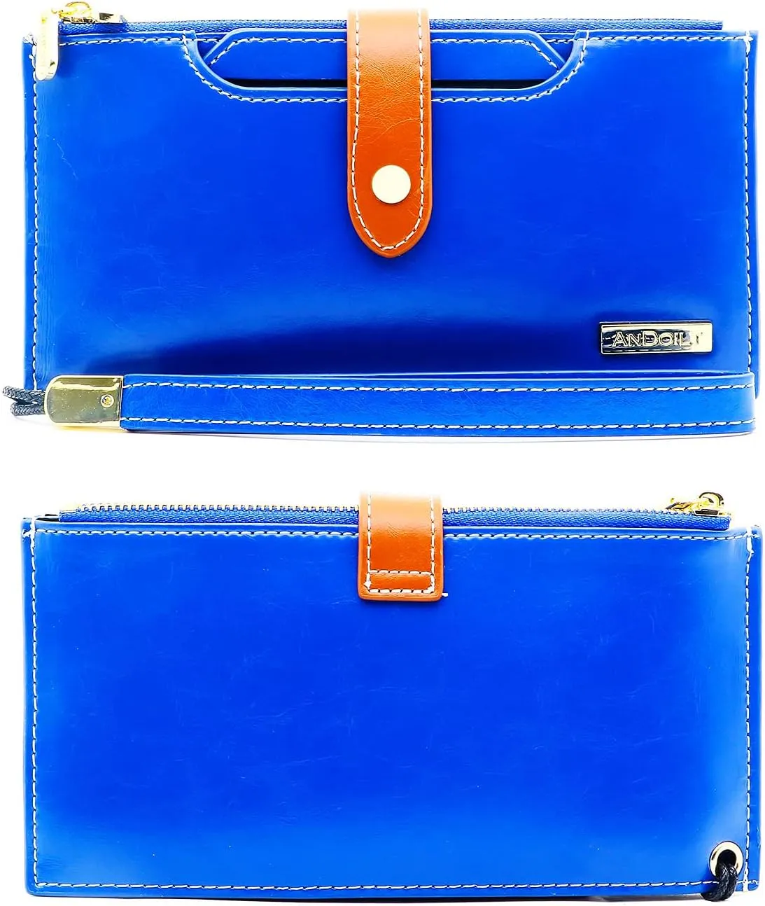 ANDOILT Wallets for Women Genuine Leather Wallet RFID Blocking Bifold Multi Card Case Purse with Zipper Pocket Handbag