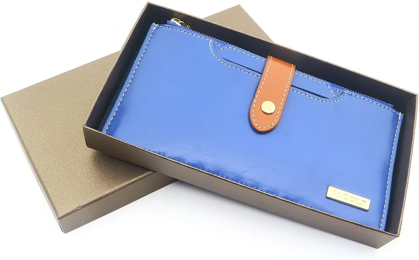 ANDOILT Wallets for Women Genuine Leather Wallet RFID Blocking Bifold Multi Card Case Purse with Zipper Pocket Handbag