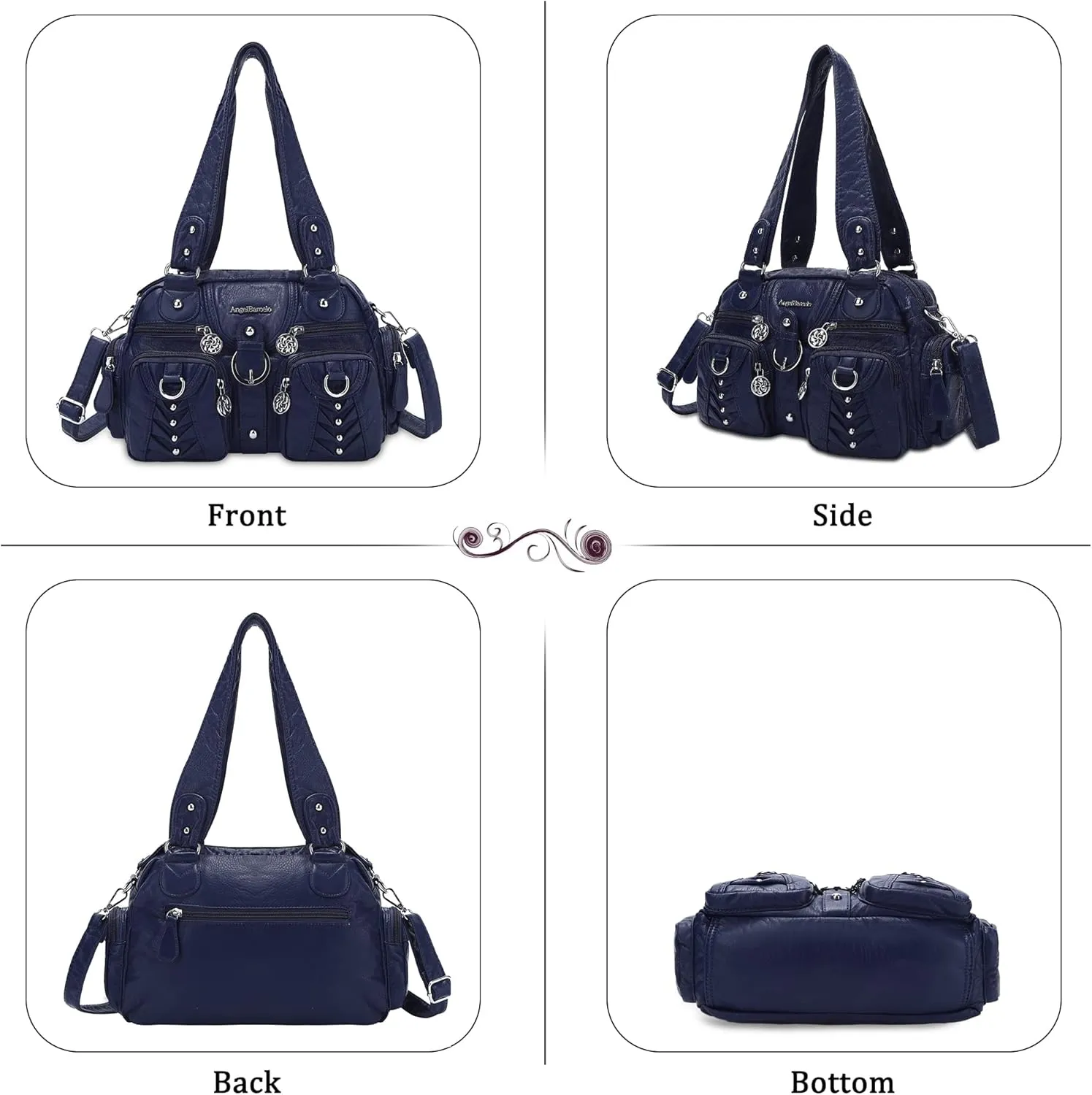 Angel Kiss Large Hobo Bags for Women Crossbody Bag Travel Shoulder bag Roomy Multi-functional Vegan Leather Satchel Tote