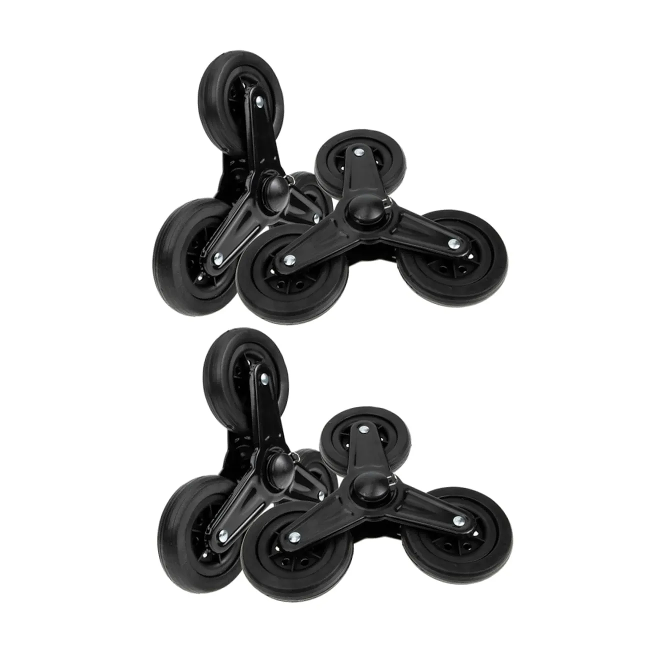 Angoily 2 Pairs Iron Triangle Hand Truck Wheels Casters for Shopping Carts Trolleys and Stair Climbing Carts Convenient Replacement for Transporting Goods
