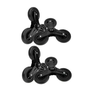 Angoily 2 Pairs Iron Triangle Hand Truck Wheels Casters for Shopping Carts Trolleys and Stair Climbing Carts Convenient Replacement for Transporting Goods