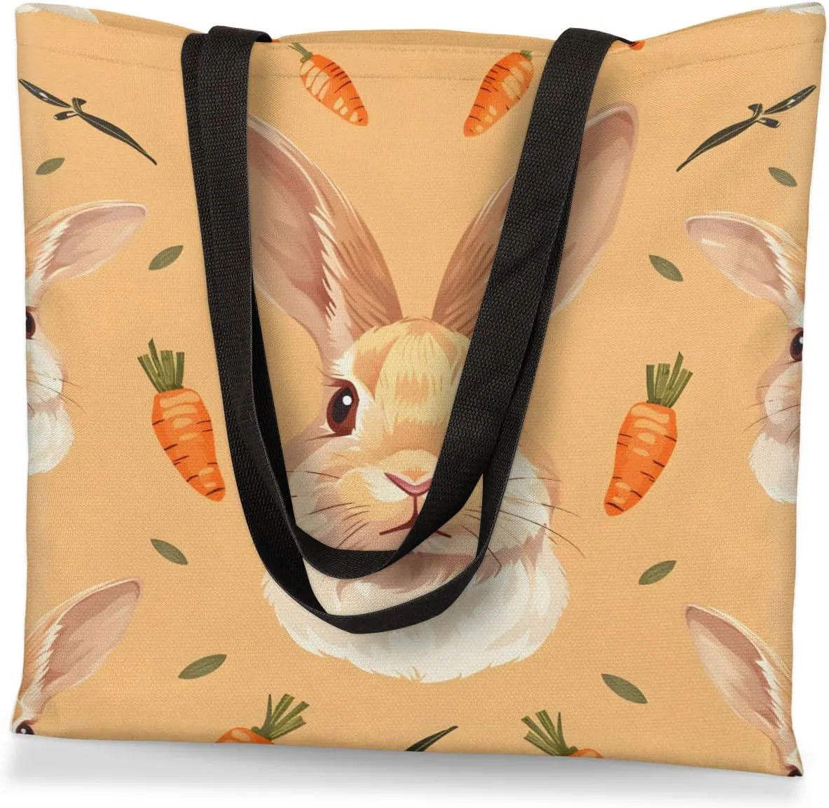 Animal Chicken Flowers Canvas Tote Bag for Women Men Stylish Tote Handbag Shoulder Bag Reusable Grocery Bag