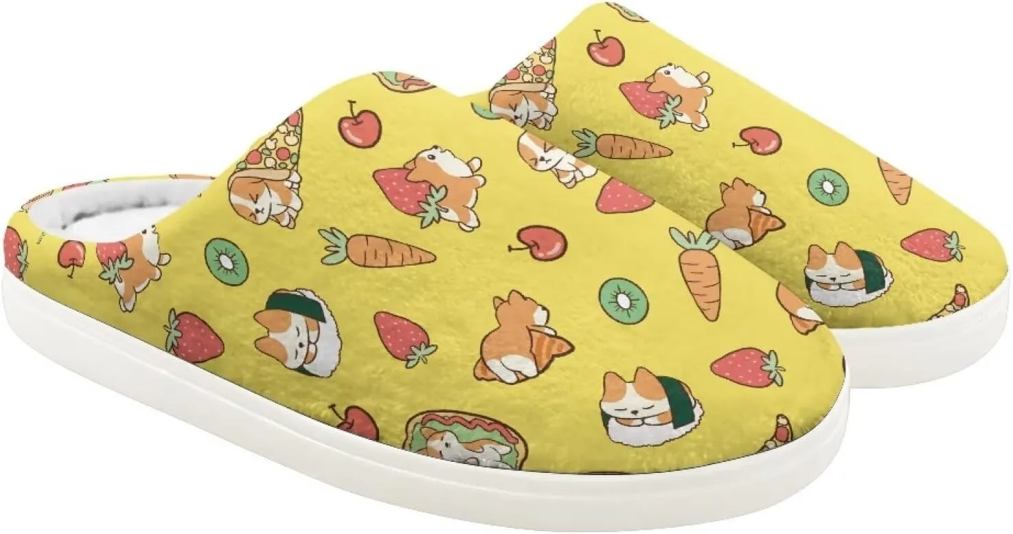 Animal Children's Plush Slippers For Girls Little Kids Comfy House Non-Slip Warm Flannel Fuzzy Slippers Cute Closed Toe Slippers Size9-14.5