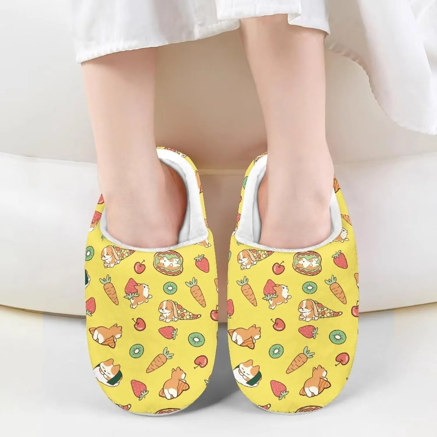 Animal Children's Plush Slippers For Girls Little Kids Comfy House Non-Slip Warm Flannel Fuzzy Slippers Cute Closed Toe Slippers Size9-14.5