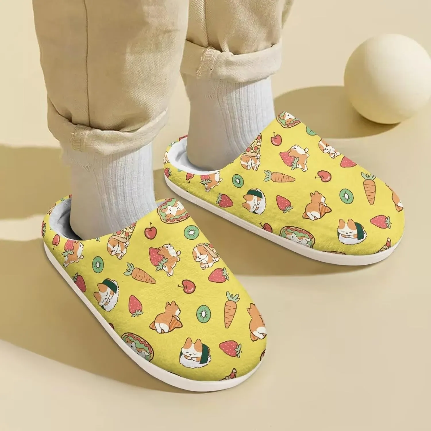 Animal Children's Plush Slippers For Girls Little Kids Comfy House Non-Slip Warm Flannel Fuzzy Slippers Cute Closed Toe Slippers Size9-14.5