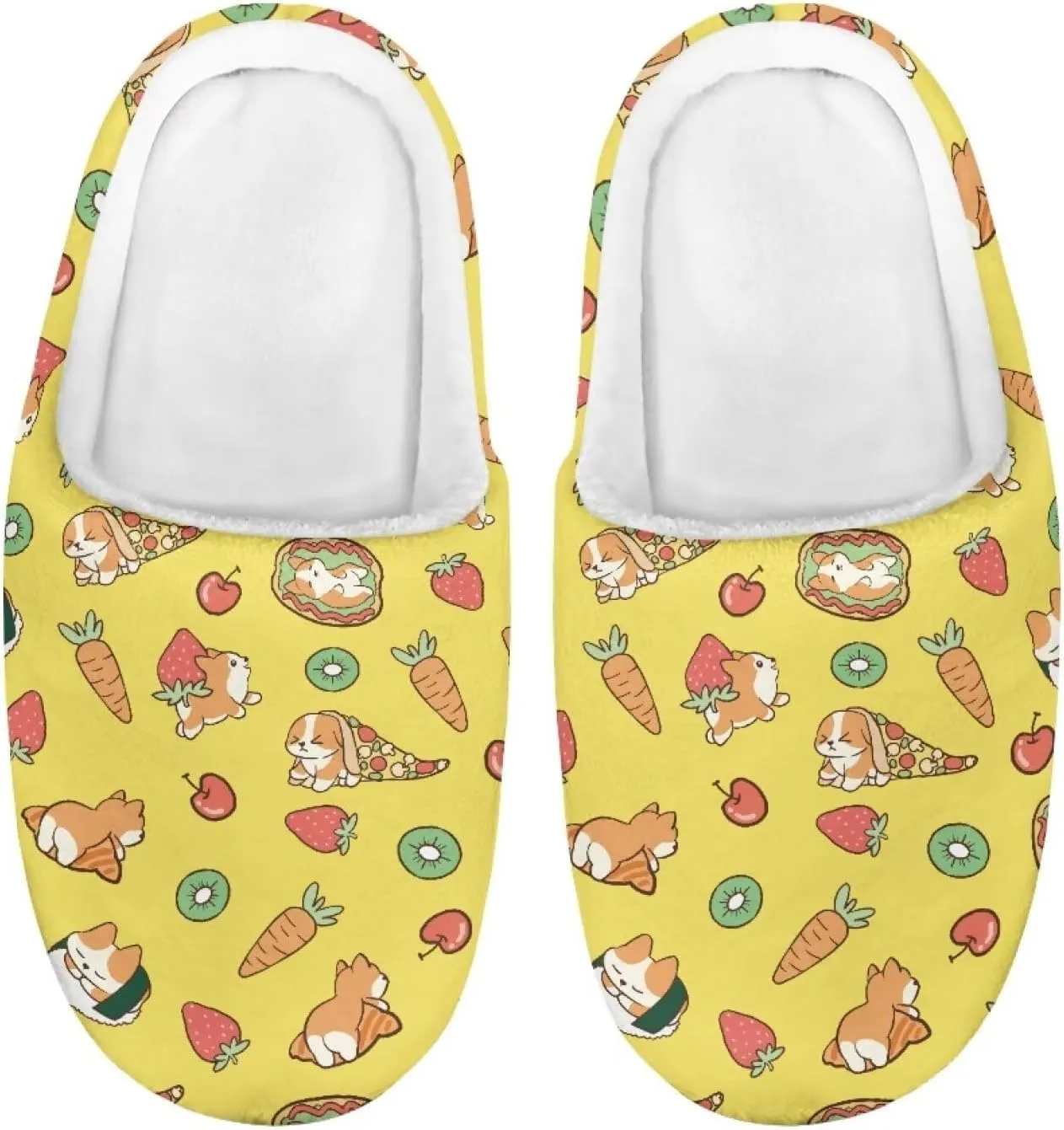 Animal Children's Plush Slippers For Girls Little Kids Comfy House Non-Slip Warm Flannel Fuzzy Slippers Cute Closed Toe Slippers Size9-14.5