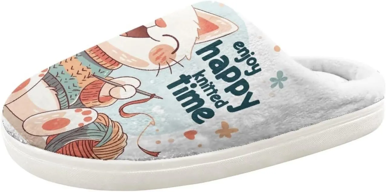 Animal Children's Plush Slippers For Girls Little Kids Comfy House Non-Slip Warm Flannel Fuzzy Slippers Cute Closed Toe Slippers Size9-14.5
