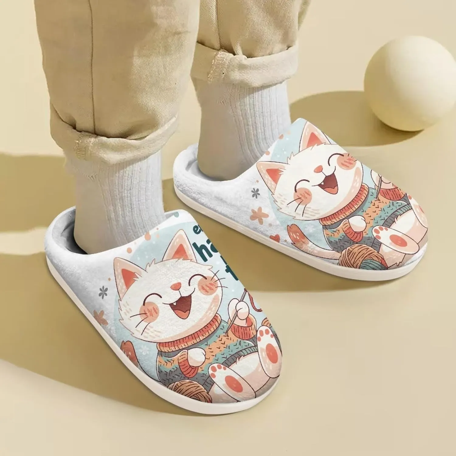 Animal Children's Plush Slippers For Girls Little Kids Comfy House Non-Slip Warm Flannel Fuzzy Slippers Cute Closed Toe Slippers Size9-14.5