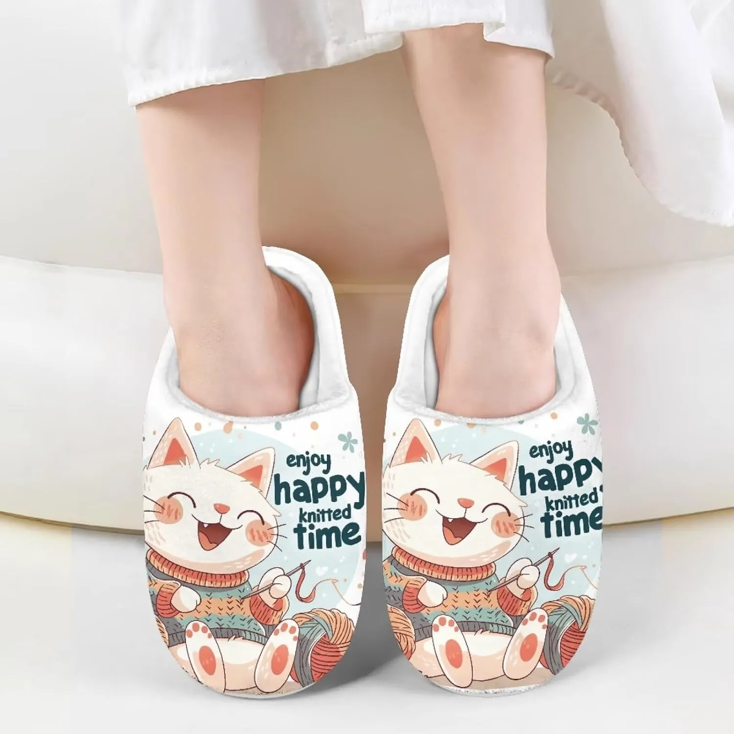 Animal Children's Plush Slippers For Girls Little Kids Comfy House Non-Slip Warm Flannel Fuzzy Slippers Cute Closed Toe Slippers Size9-14.5