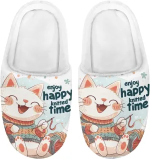 Animal Children's Plush Slippers For Girls Little Kids Comfy House Non-Slip Warm Flannel Fuzzy Slippers Cute Closed Toe Slippers Size9-14.5