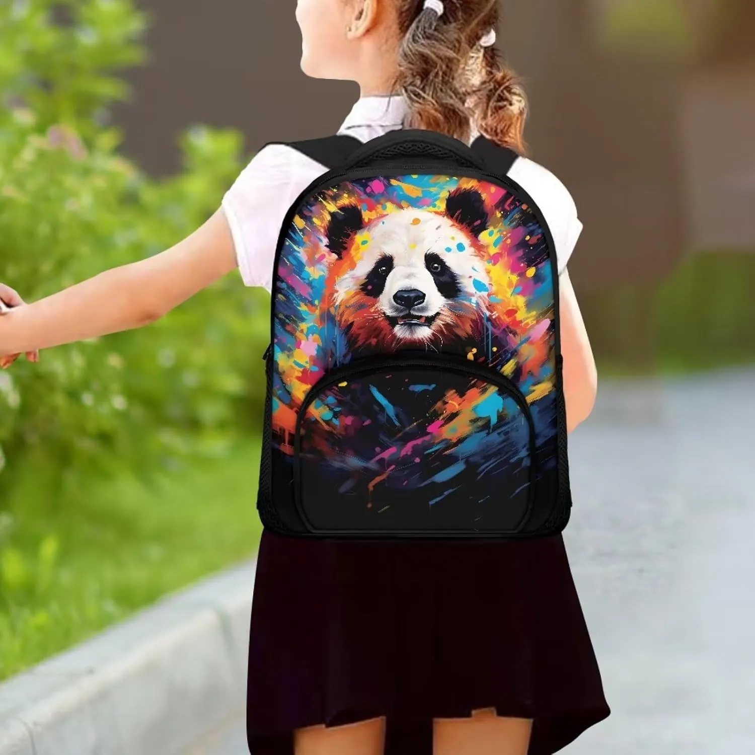 Animal Panda Print Toddler Backpack for Girls and Boys, Preschool Kindergarten Backpack, Cute Kids School Bookbag with Adjustable Straps