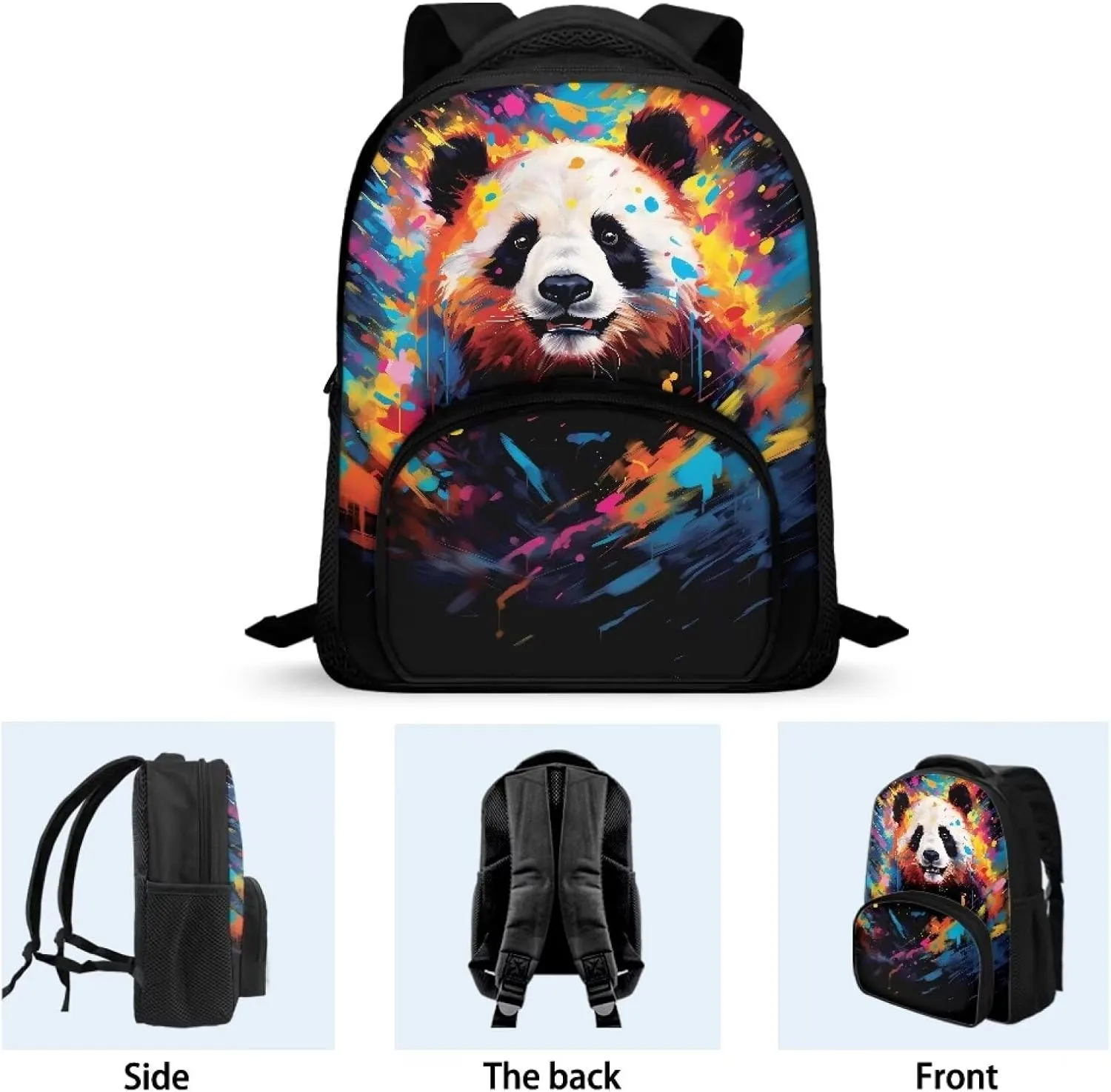 Animal Panda Print Toddler Backpack for Girls and Boys, Preschool Kindergarten Backpack, Cute Kids School Bookbag with Adjustable Straps