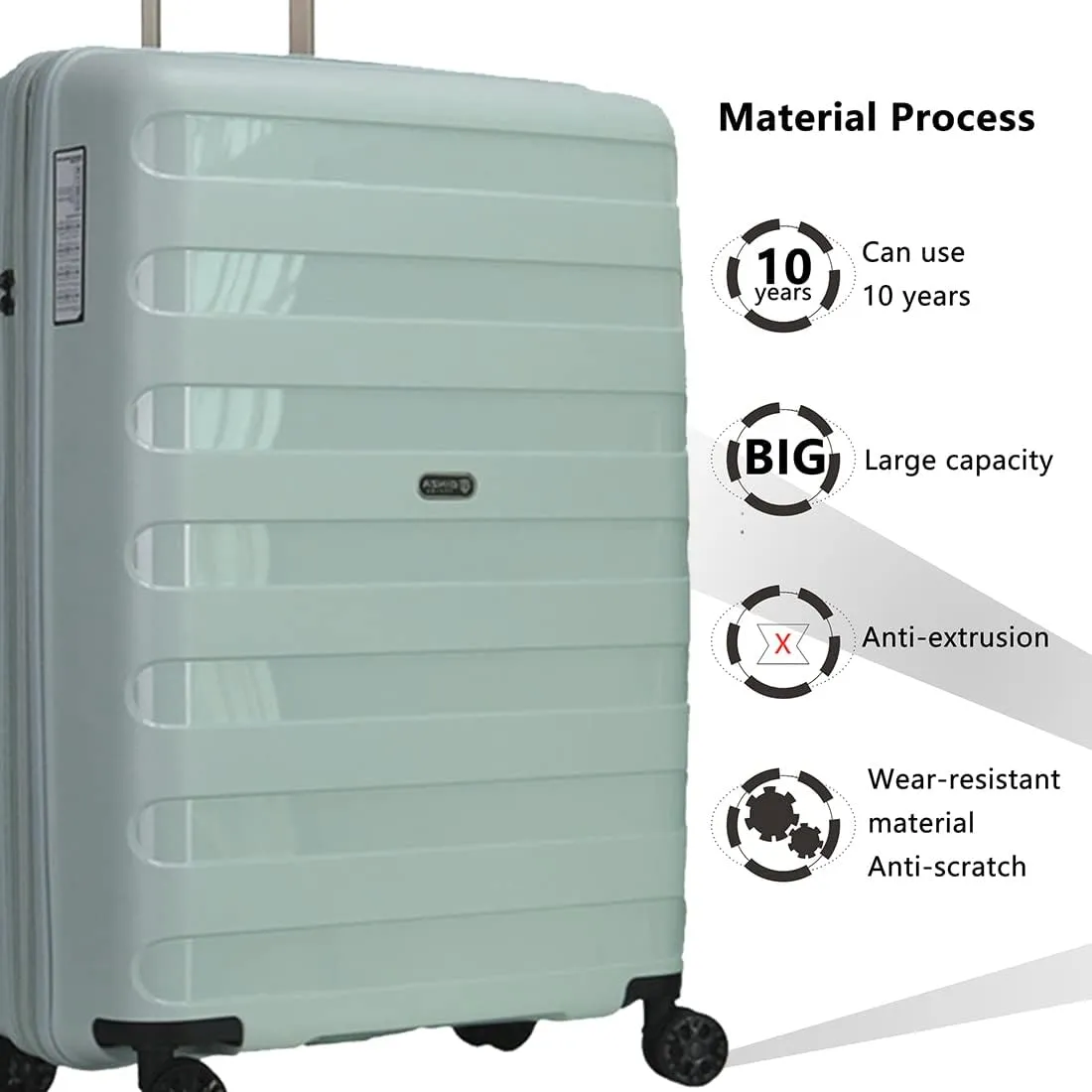 Anti-scratch PP Hardside Spinner 28inch Expansion double seal luggage Lightweight Spinner Suitcase Luggage