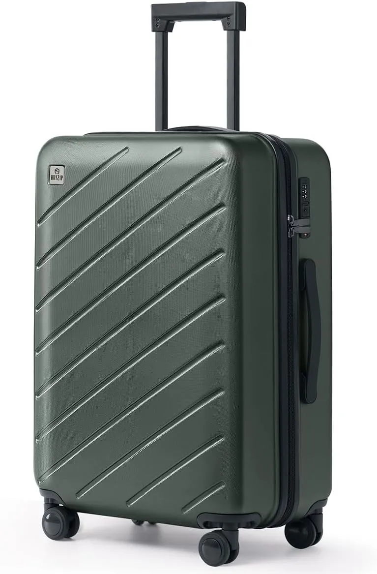 AnyZip Luggage Suitcases with Spinner Wheels PC ABS Hardshell TSA Lock Checked Luggage 24Inch Darkgreen